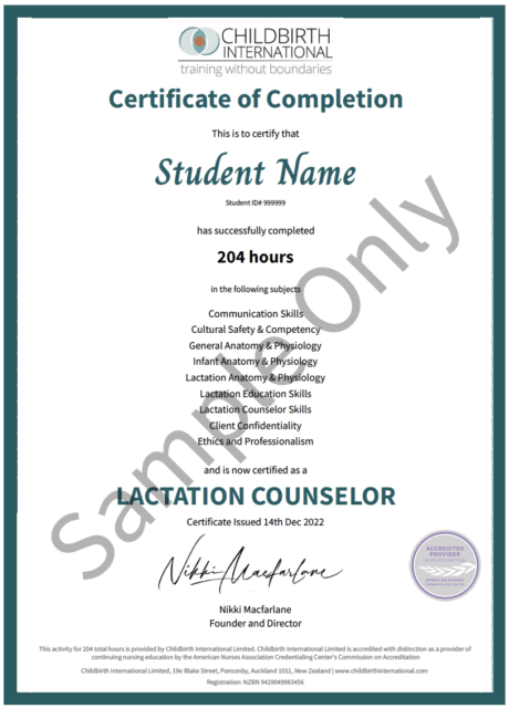 Lactation Counselor Certificate